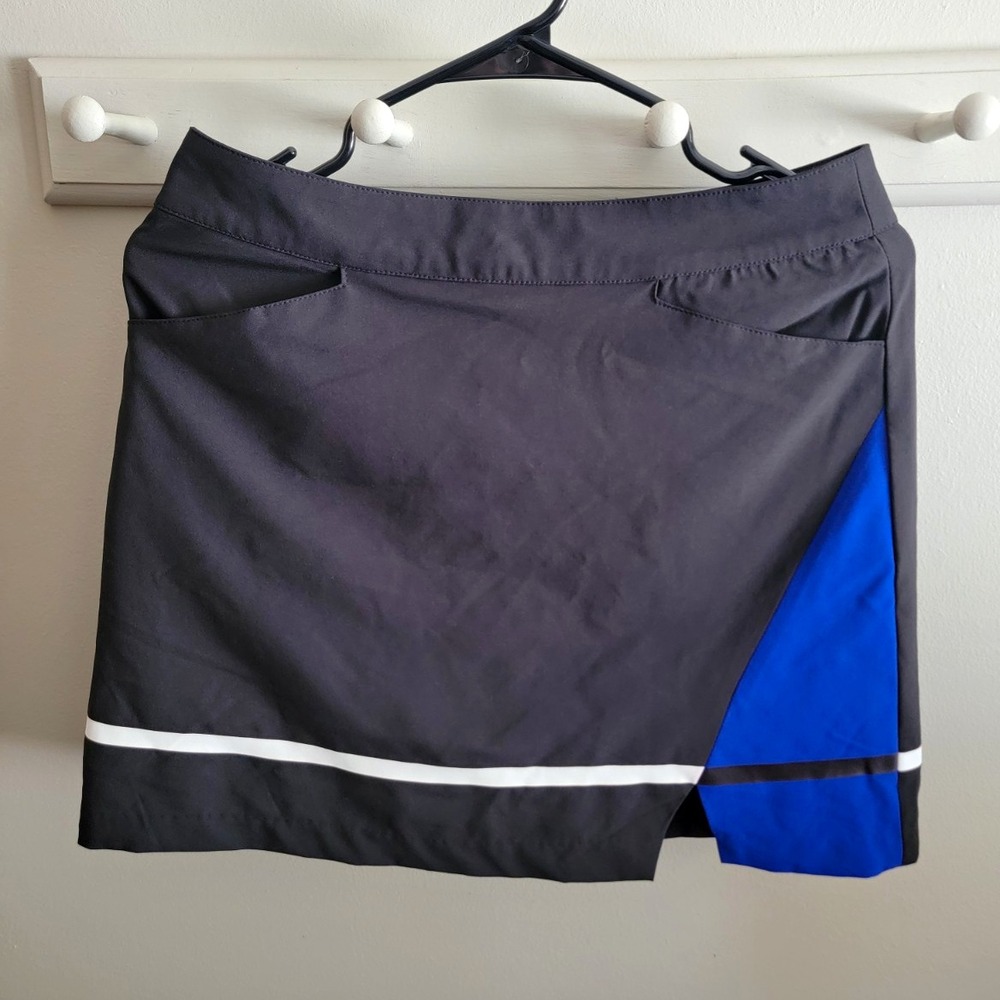 Slazenger Golf Women's Skirt 2 Black Blue White Colorblock Zip Pockets Shorts